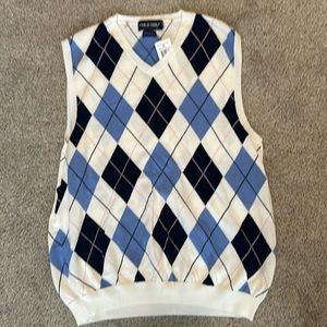 Men’s polo golf Argyle sweater best size Large
